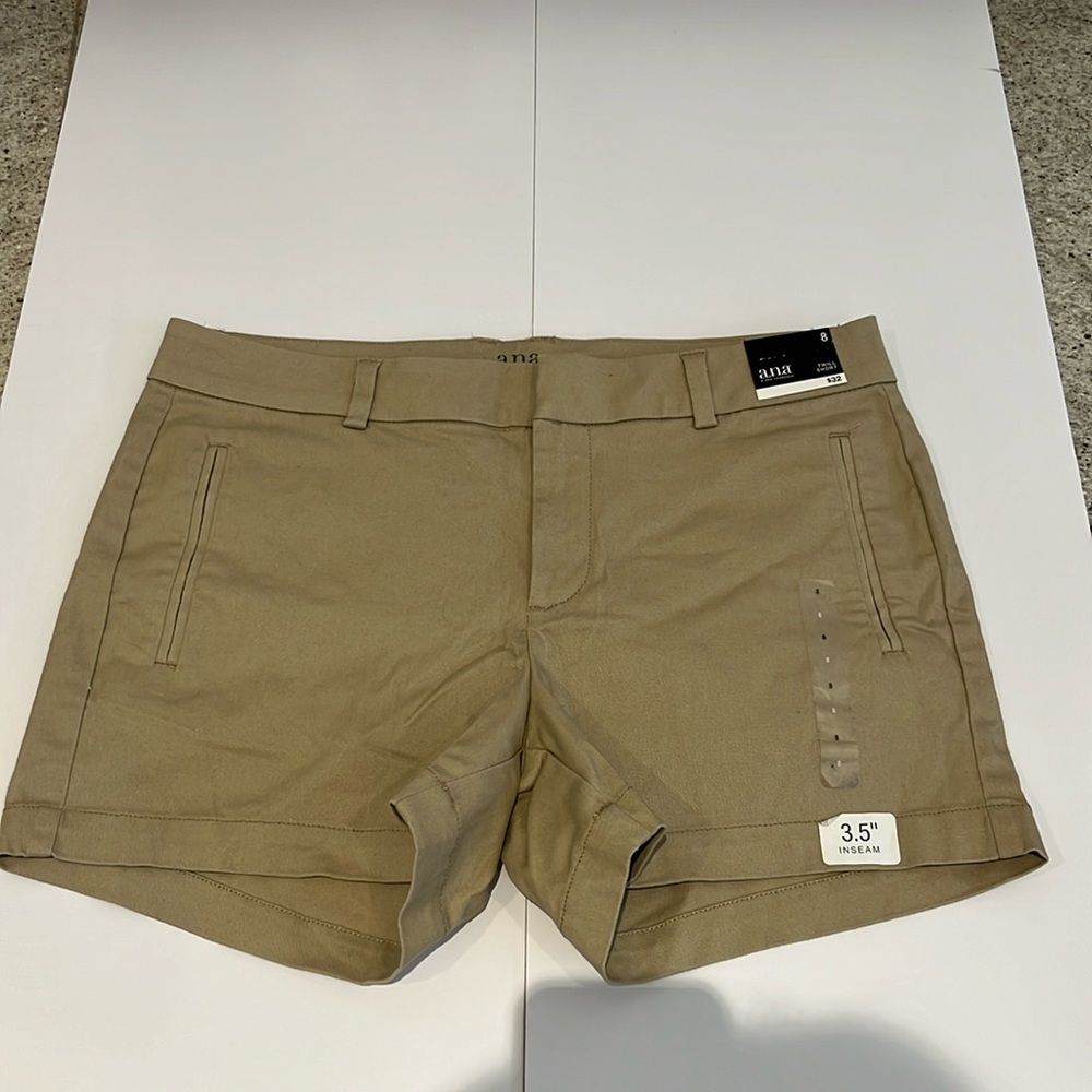 Ana Khaki Twill Shorts Brand New